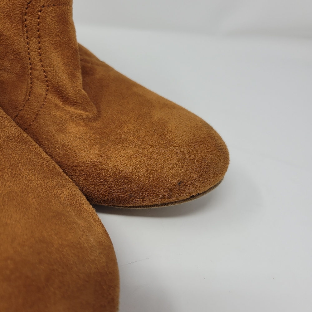 Charlotte Russe Brown Faux Suede Ankle Booties High Heel Boots Women's Size 11 - Picture 3 of 7